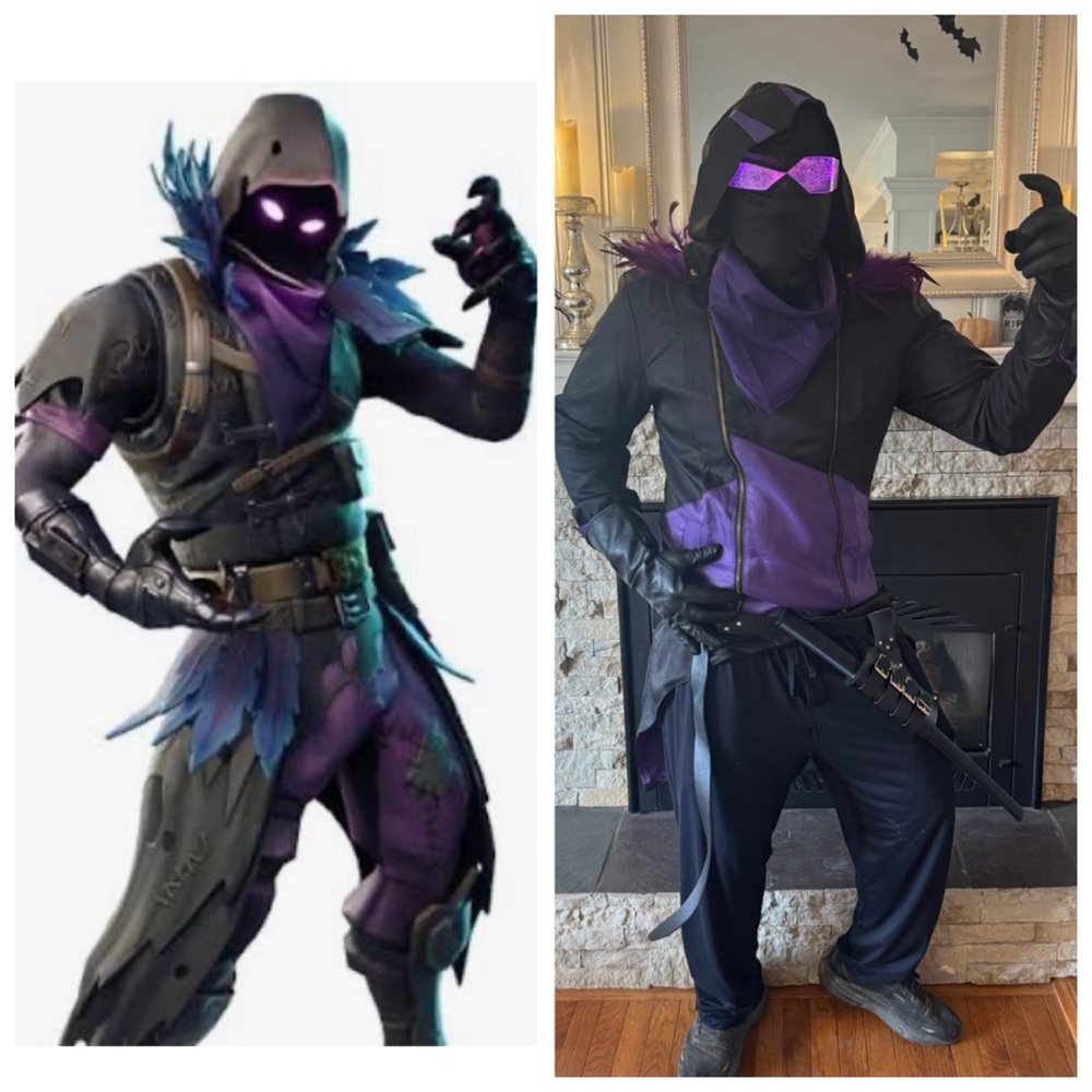 Men’s XL Fortnite raven cosplay costume